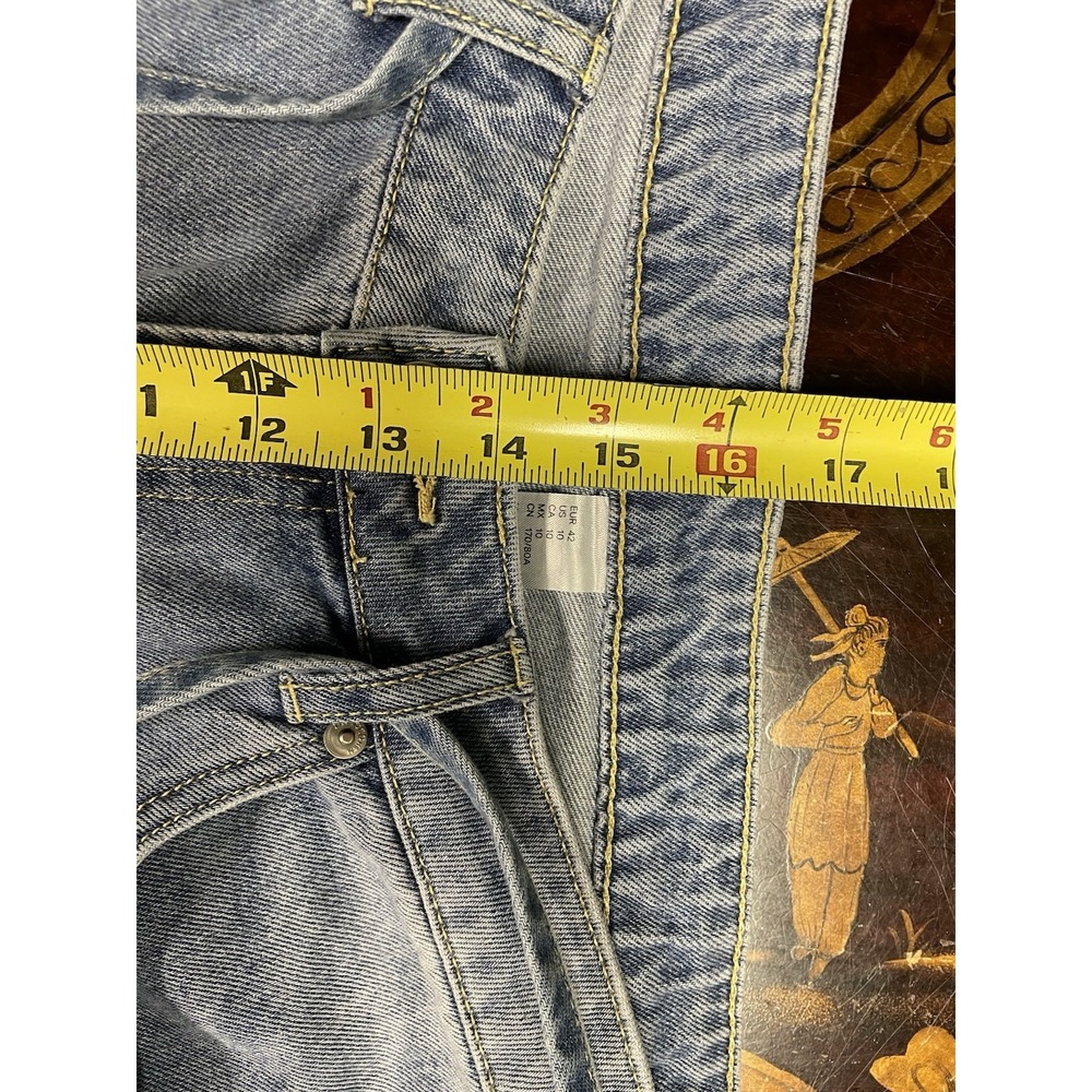 Divided H‎ & M Womens Wide Leg Jeans Waist Tie Light Wash Grunge Streetwear 10 - Picture 10 of 11